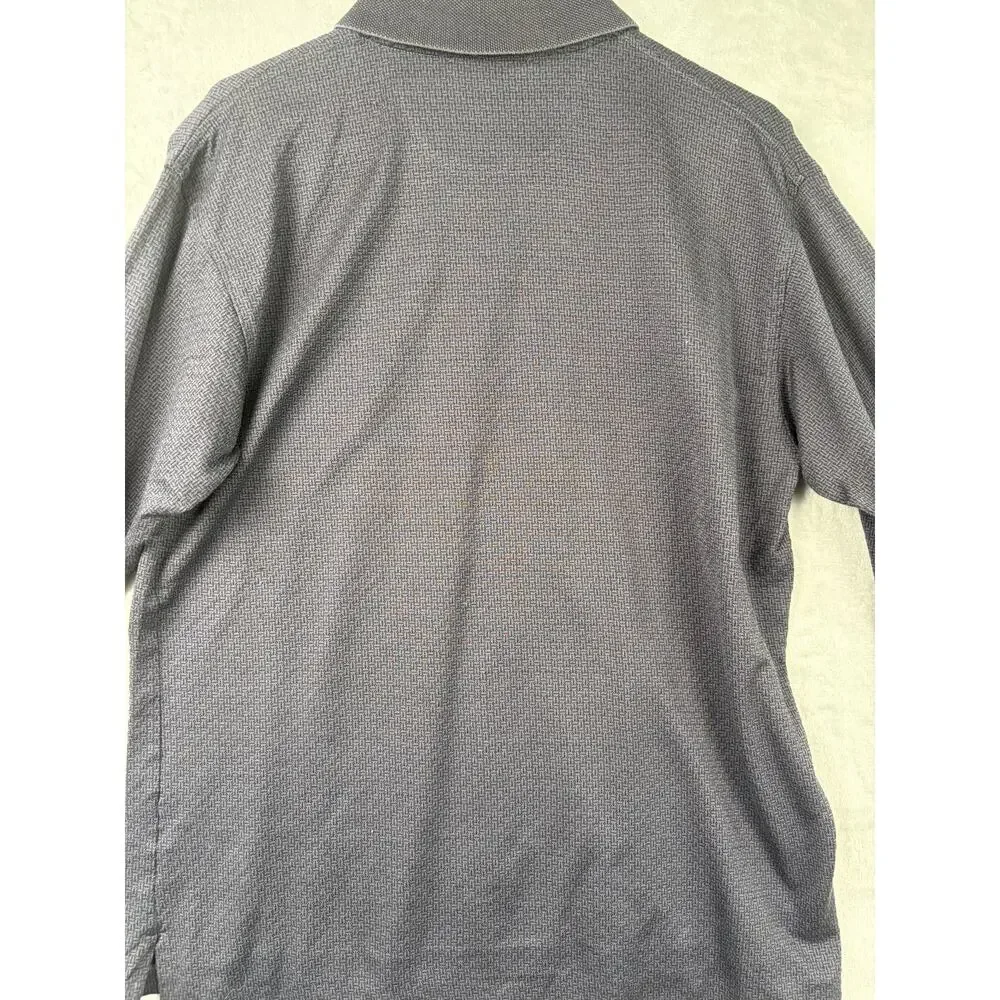 Burberry’s Blue Textured Polo - Size S - Long Sleeve Classic Luxury Style - Picture 8 of 8